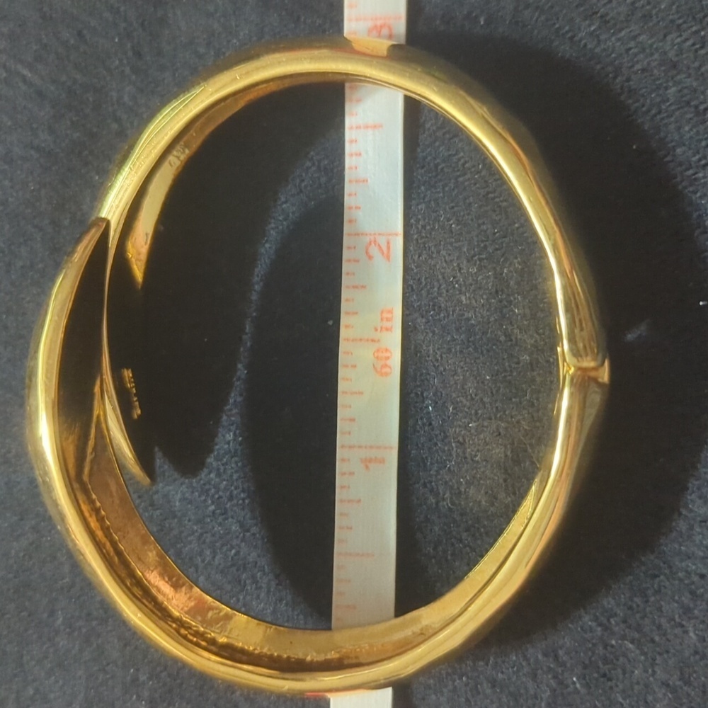 Joan Rivers Modernist Gold Tone Hinge Bypass Gold Tone Cuff Statement Bracelet - Picture 5 of 5